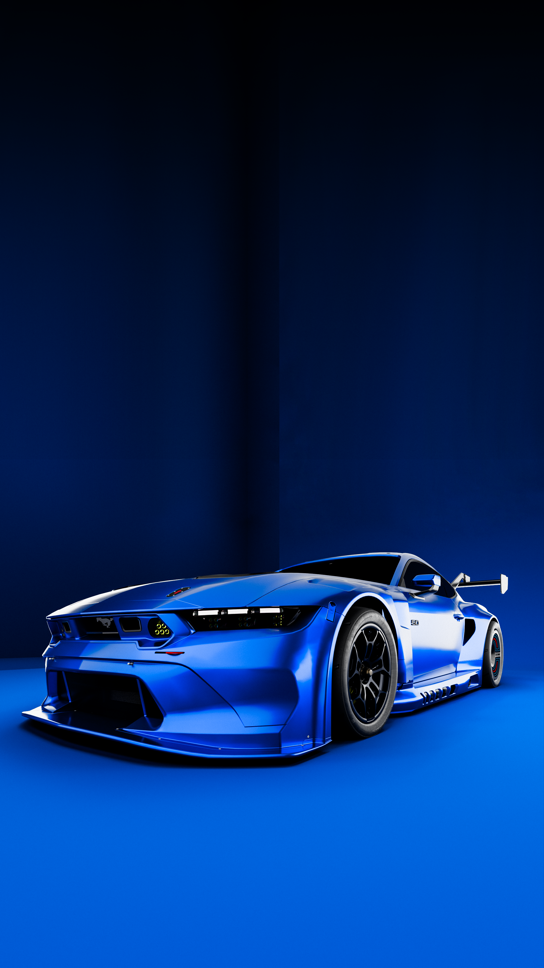 Sleek Blue Sports Car on Vibrant Blue Background · Free Stock Photo