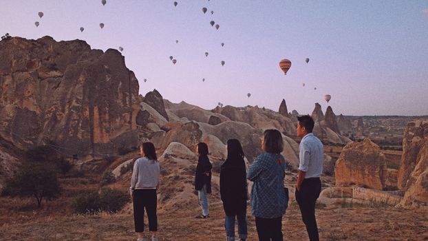 Hot-air balloon at dawn (with backup) — Cappadocia