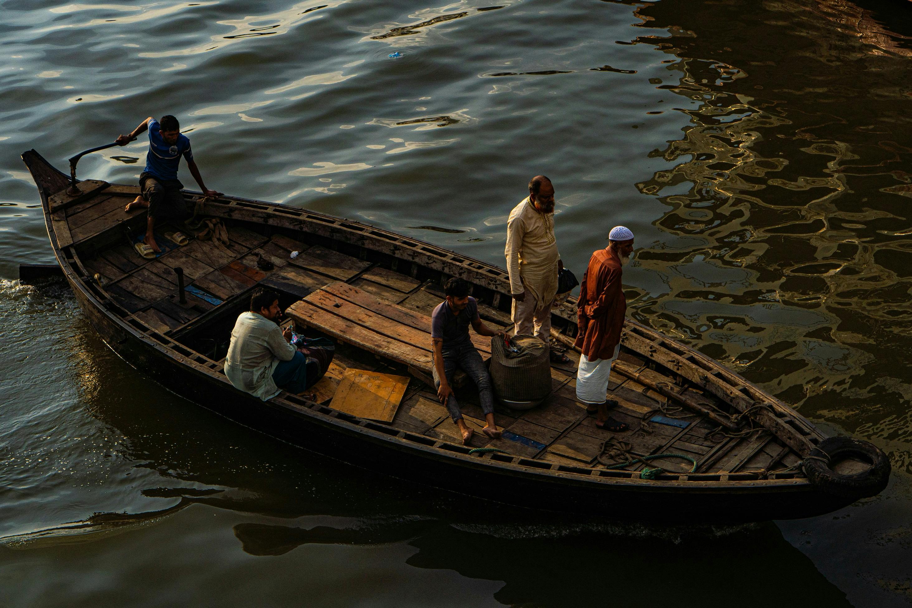traditional wooden boat river bangladesh