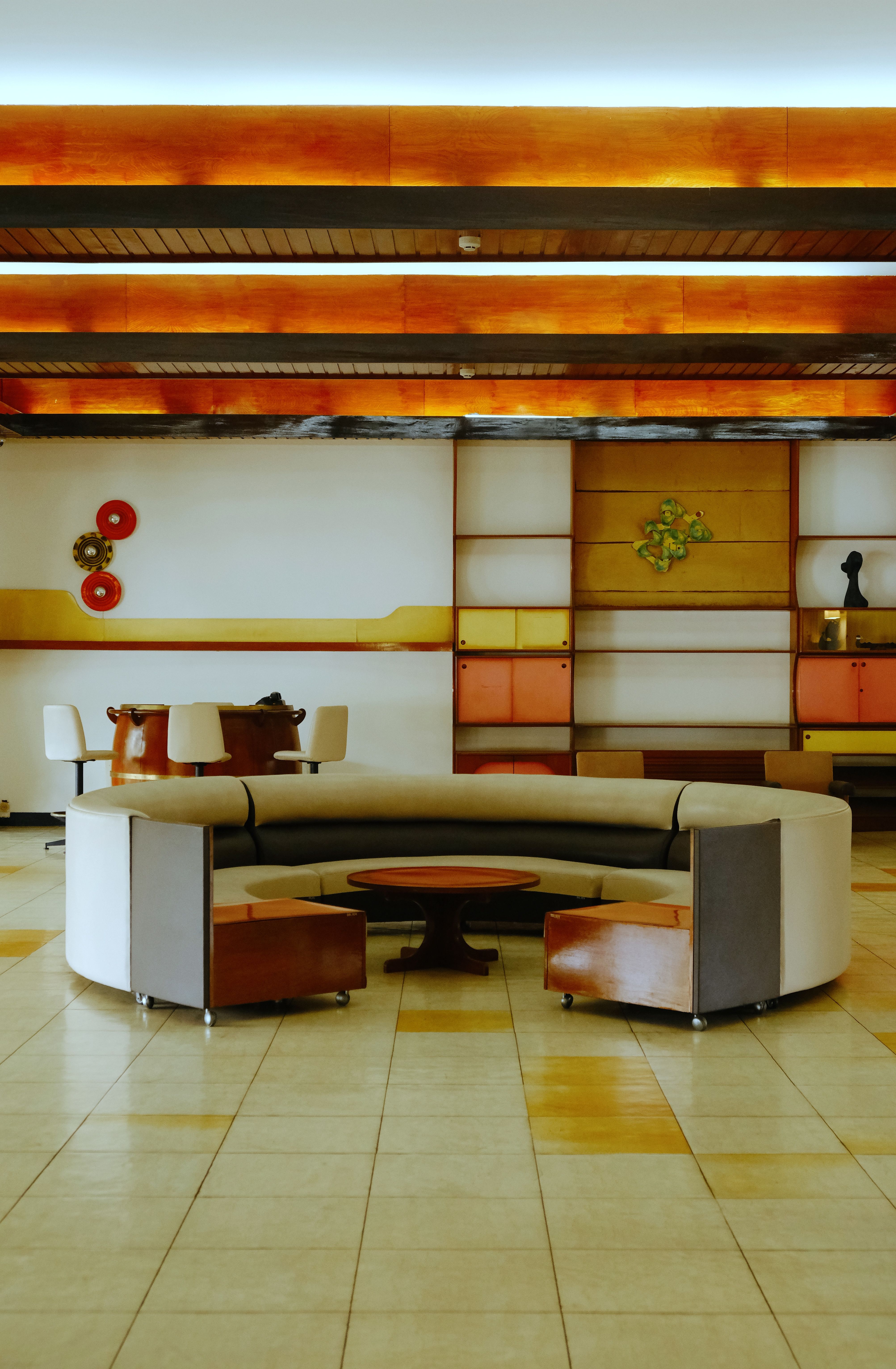 Interior of Independence Palace in Ho Chi Minh City featuring modern furniture and vibrant decor.. pexels, interior, independ