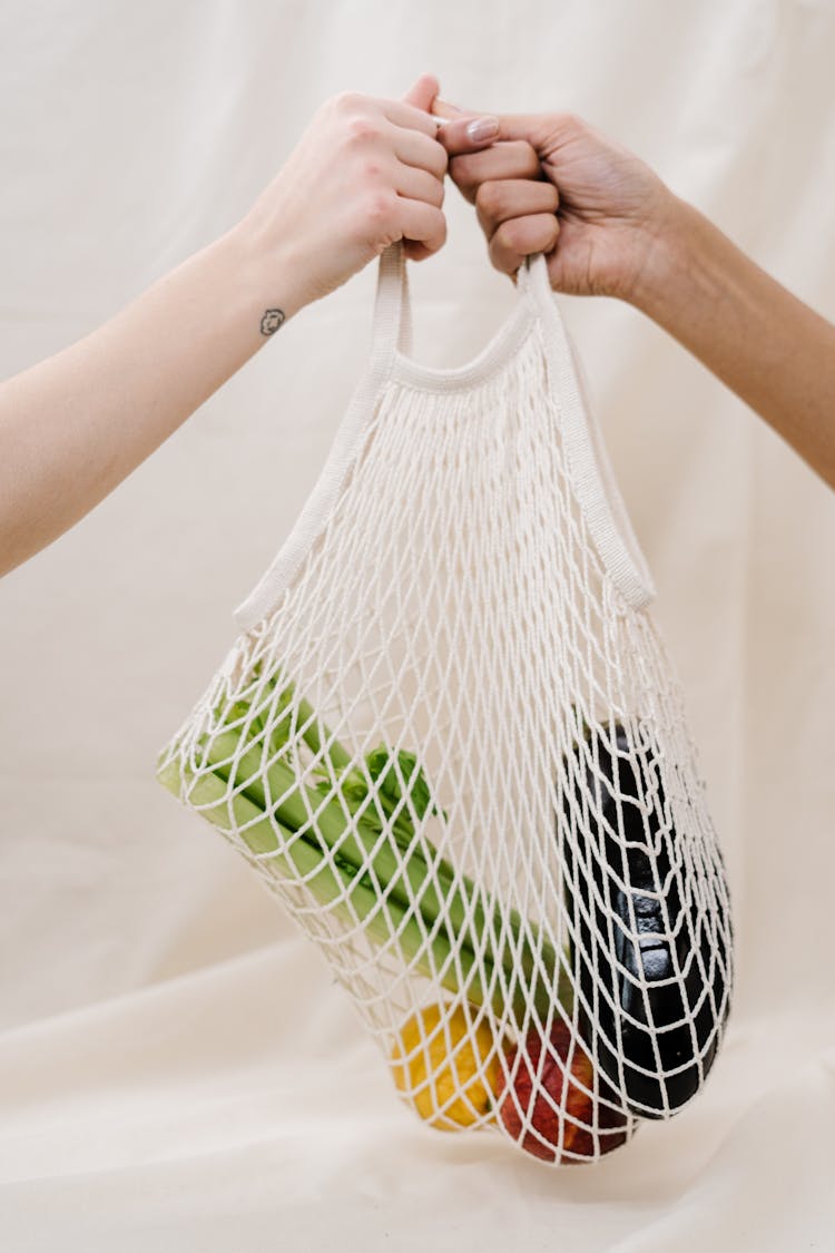 Vegetables Inside A Net Bag