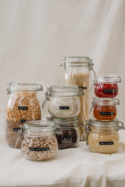 Glass Jars With Food