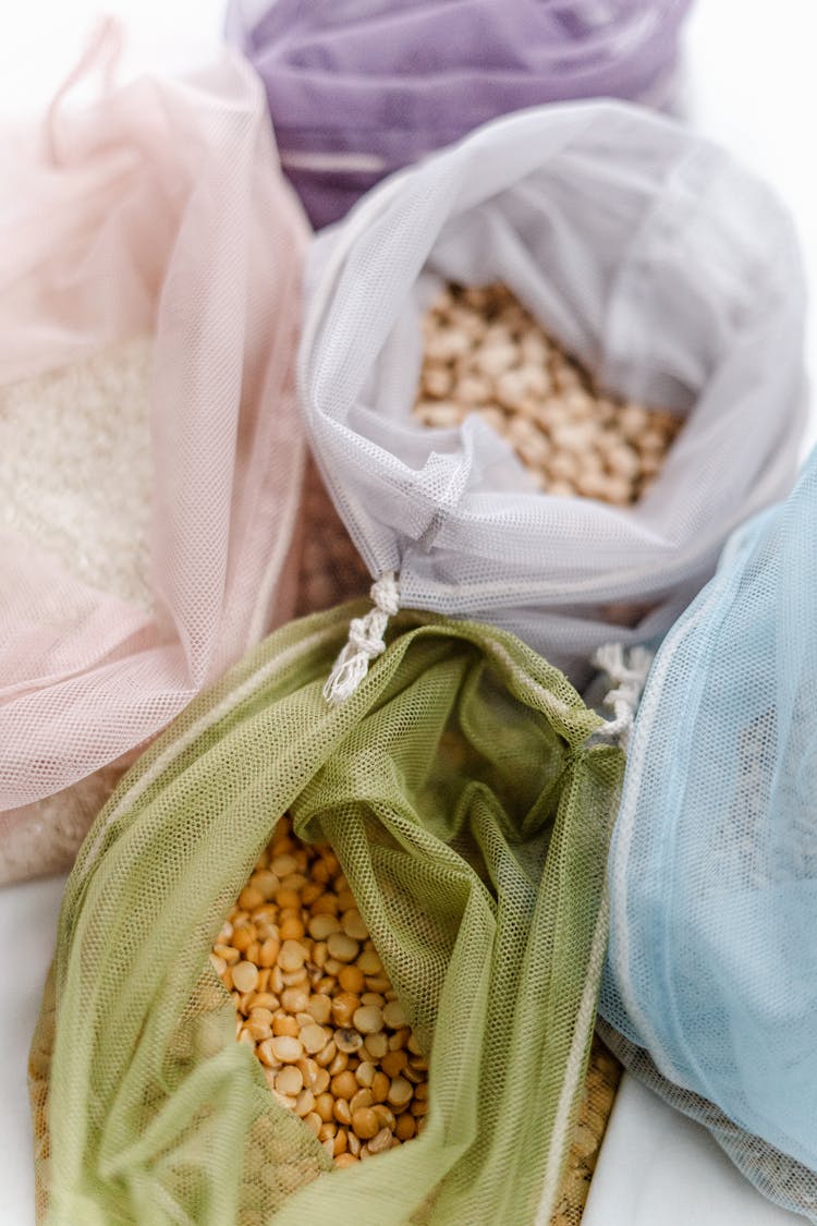 Corn In Green Mesh Bag