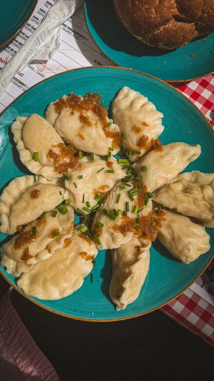 Вареники с зеленью и луком