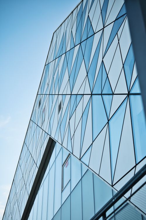 Modern Angular Glass Building Facade in Zagreb · Free Stock Photo