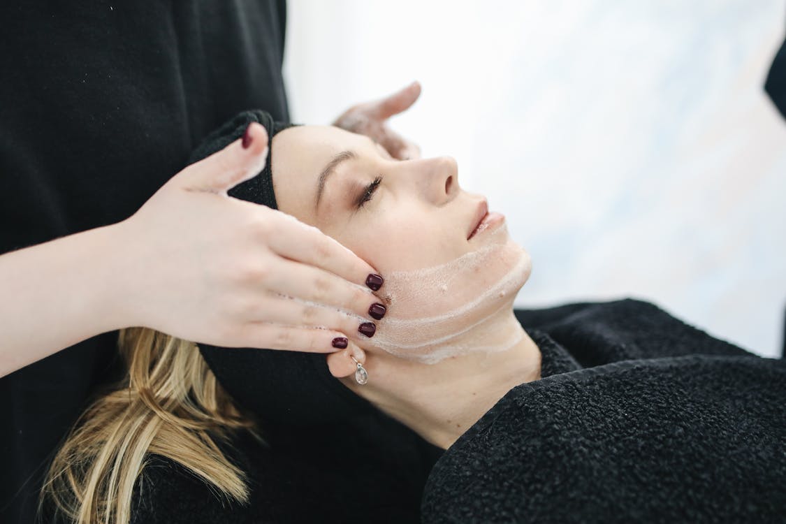 A person getting a chemical peel