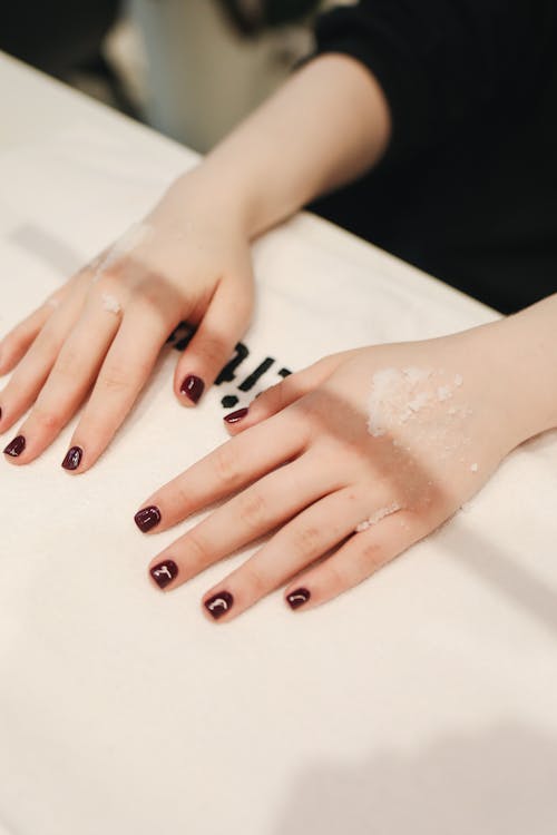Free Person With Black and White Manicure Stock Photo