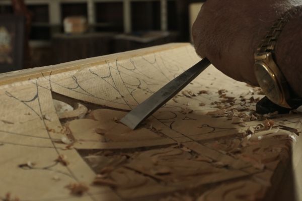 Expert carpenter at work