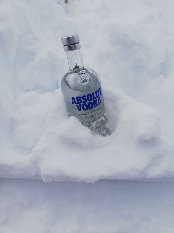 Vodka Bottle In The Snow