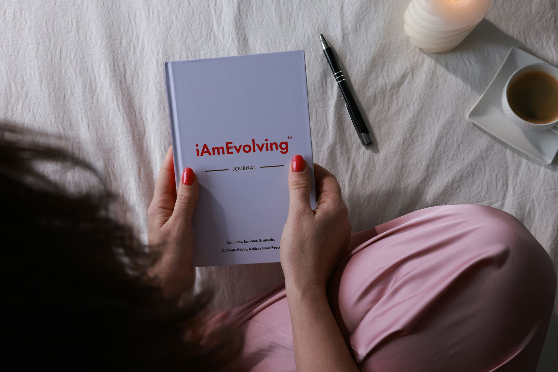 How to Start Journaling Without Knowing What to Write 2 A serene morning routine featuring journaling with a candle and coffee.