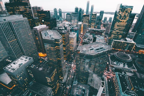 Aerial Photo of City Commercial Buildings