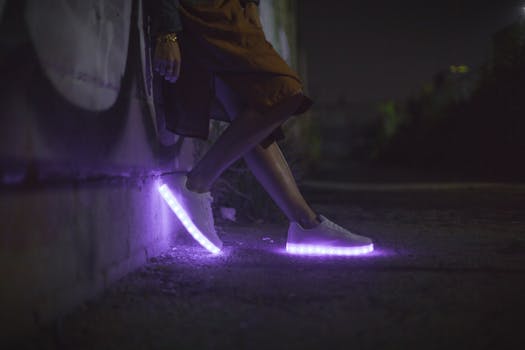 Free stock photo of light, person, dark, shoes