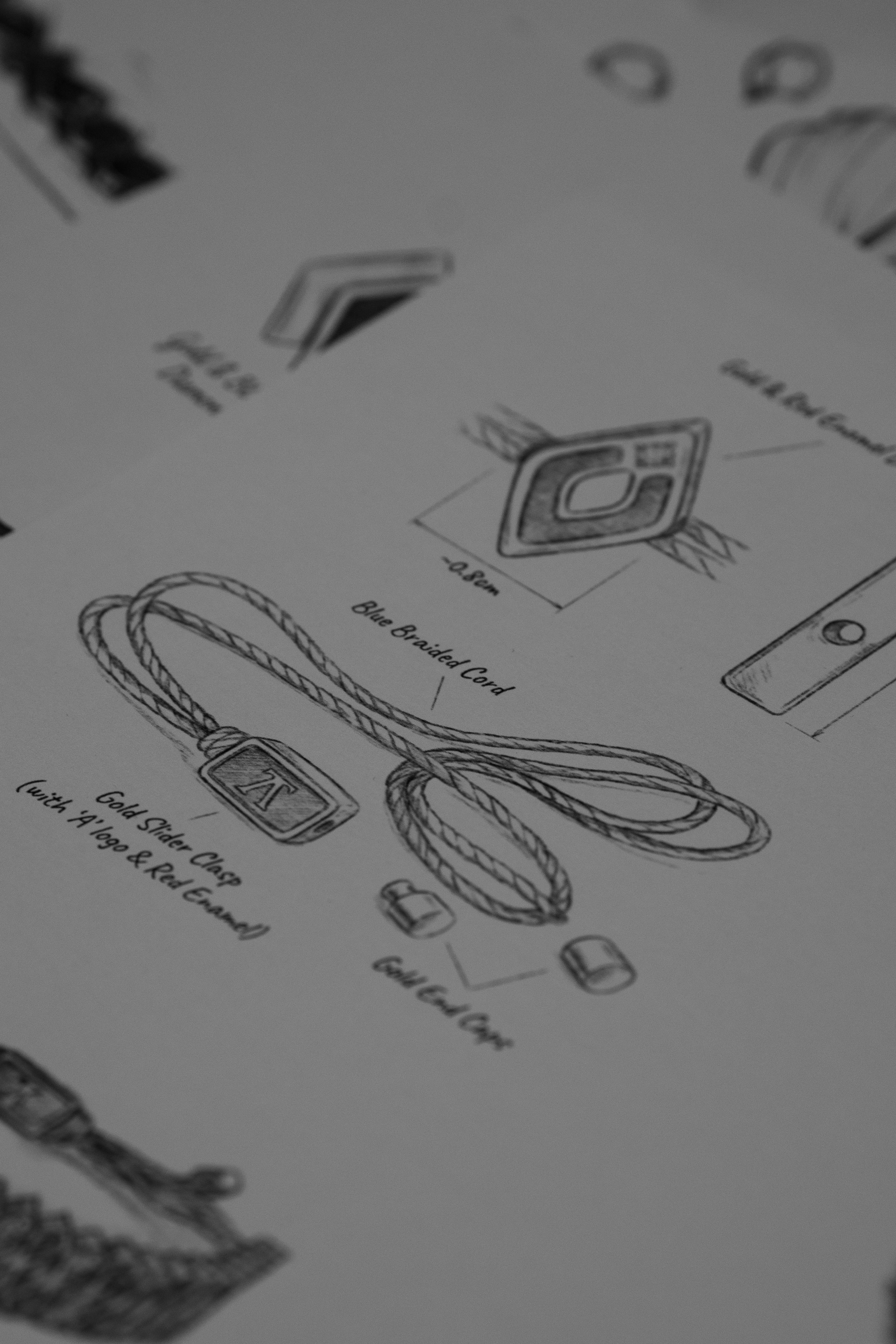 Detailed technical blueprint sketch showcasing precision design and measurements.