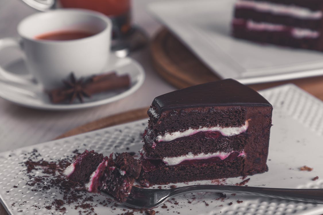 Photo Of Sliced Chocolate Cake On Plate