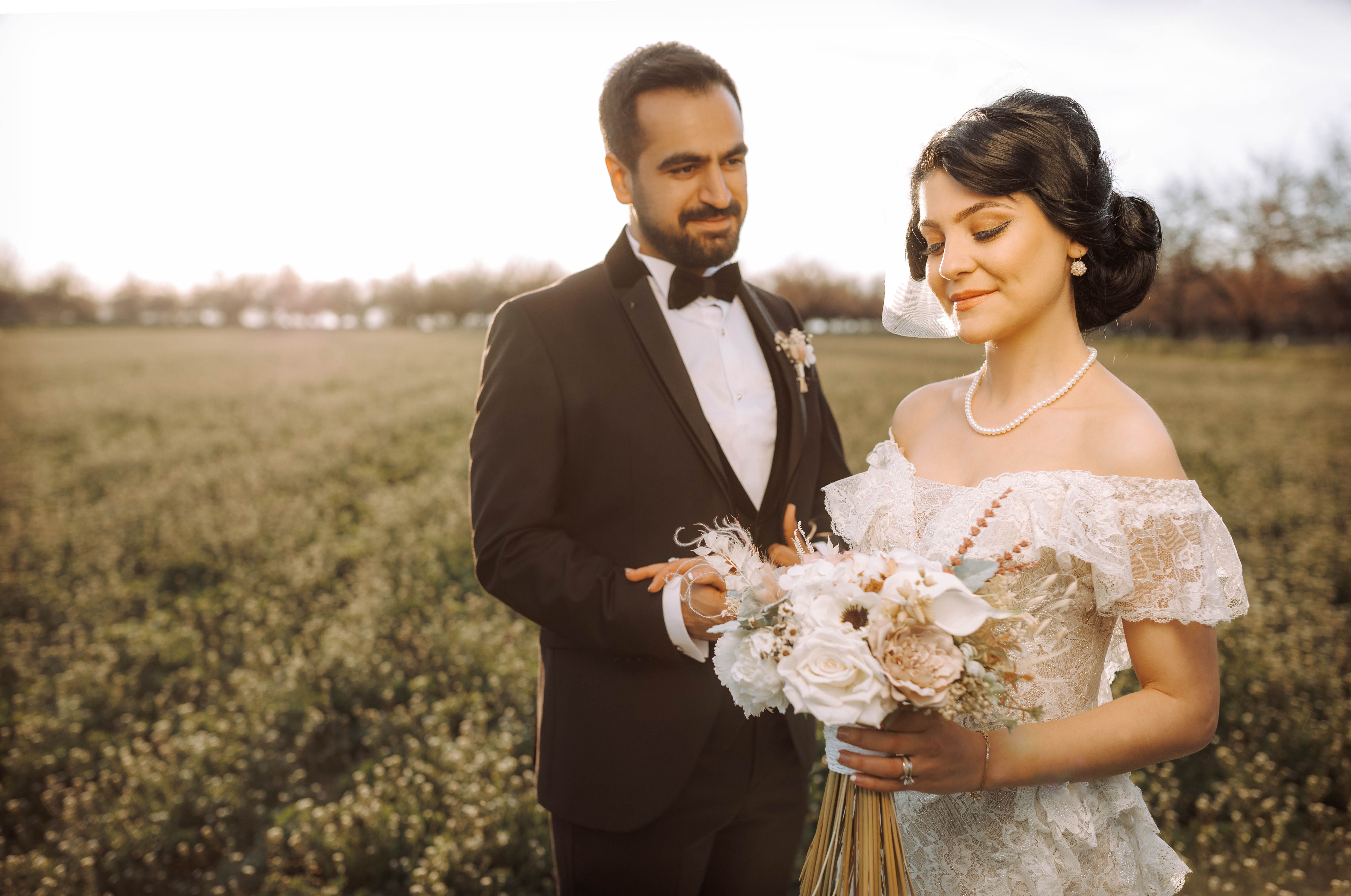 Couple celebrating their wedding day