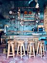 Shabby stylish design of coffee shop