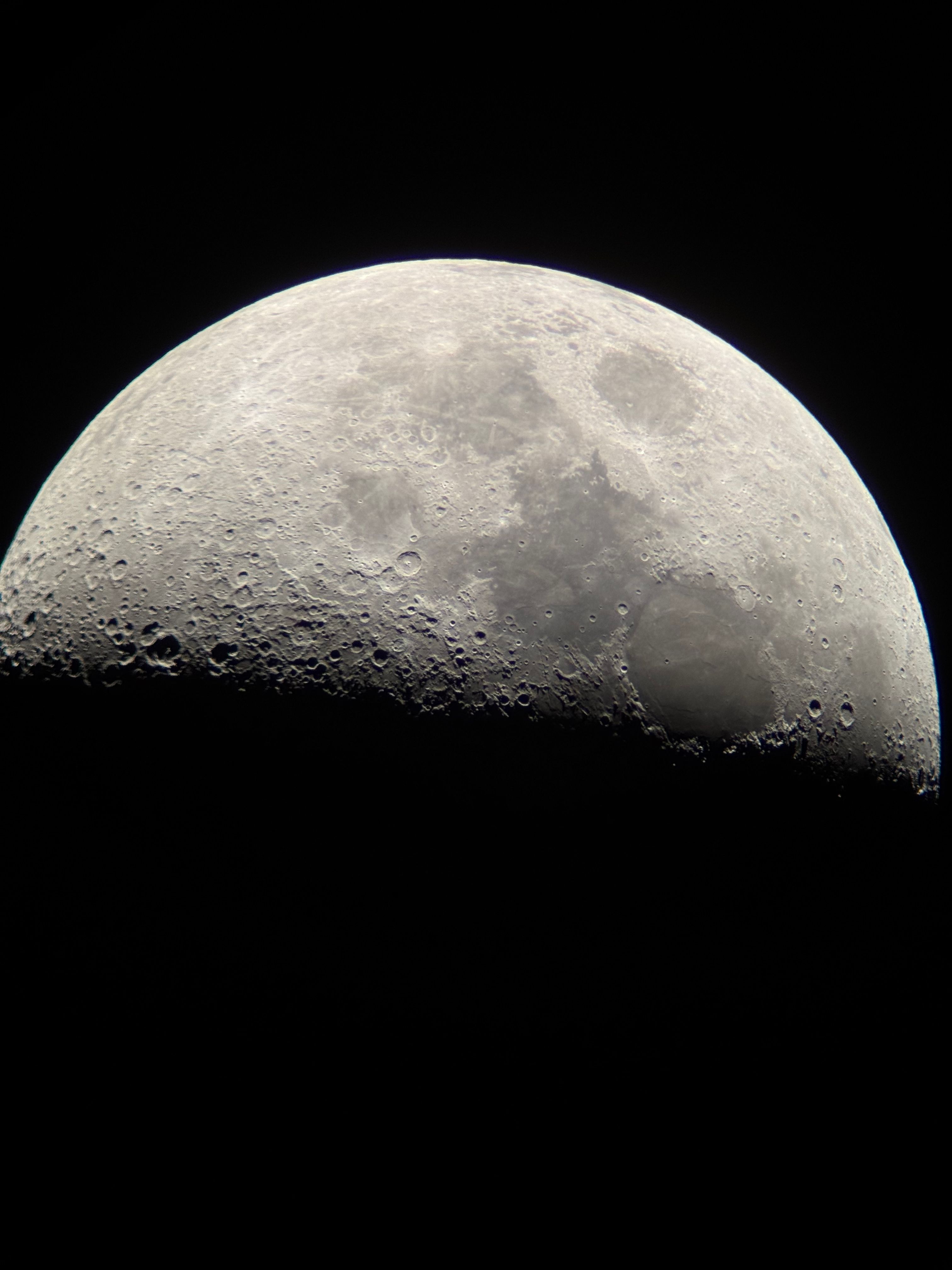 Crescent Moon with Crater Details in Night Sky · Free Stock Photo