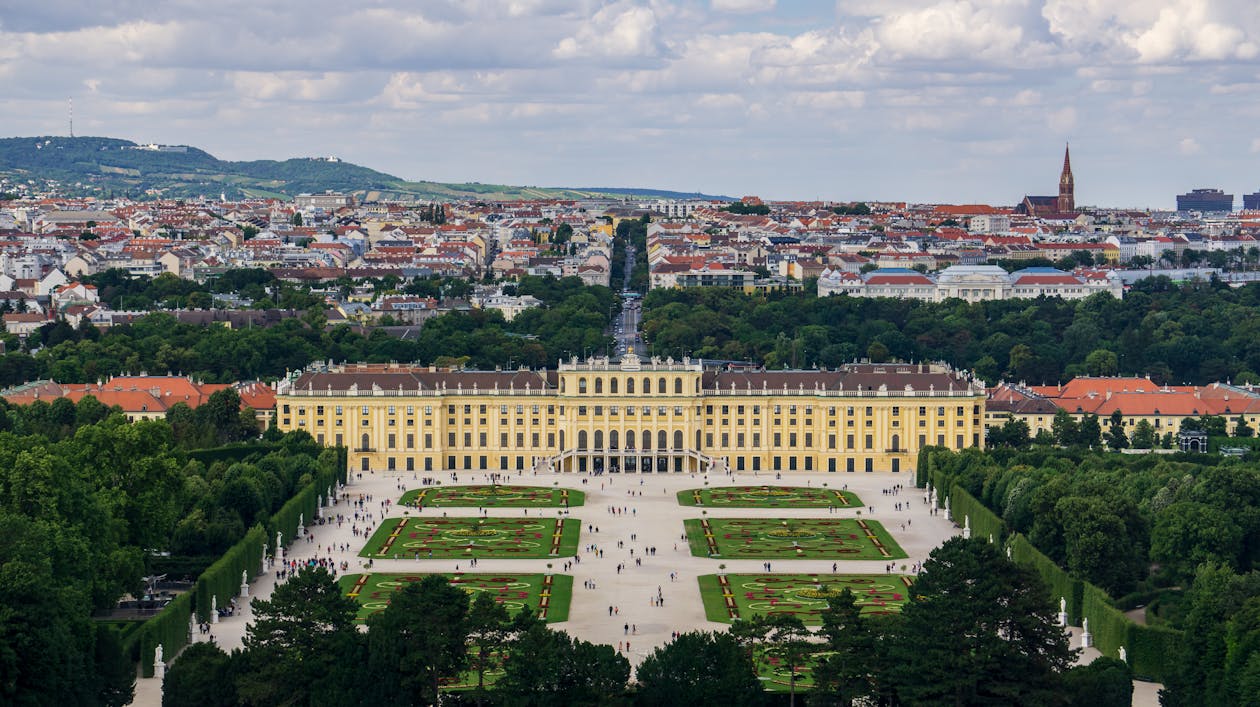 Free Schönbrunn Palace in Drone Shot Stock Photo