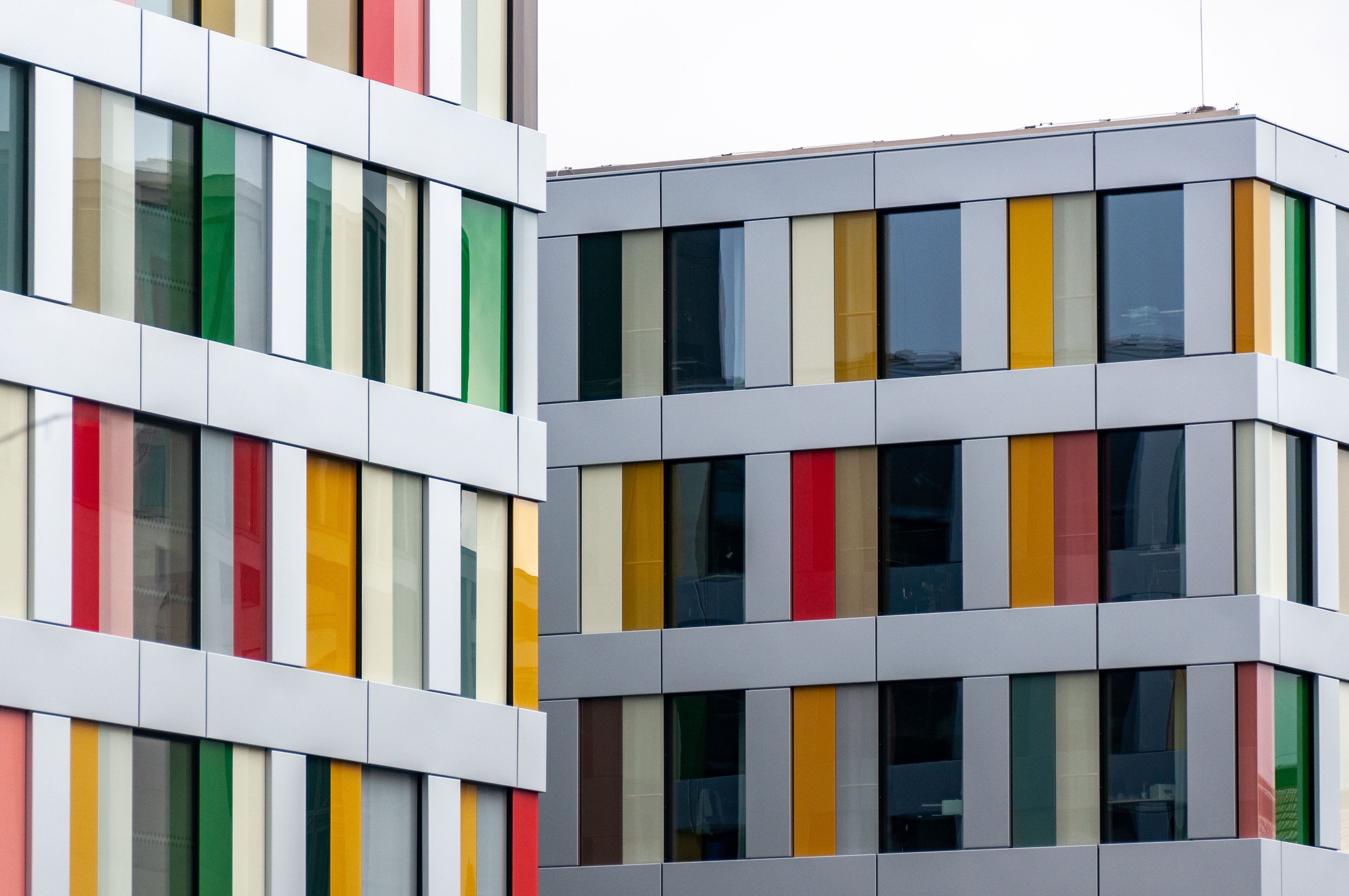 Colorful Modern Office Building Facade · Free Stock Photo