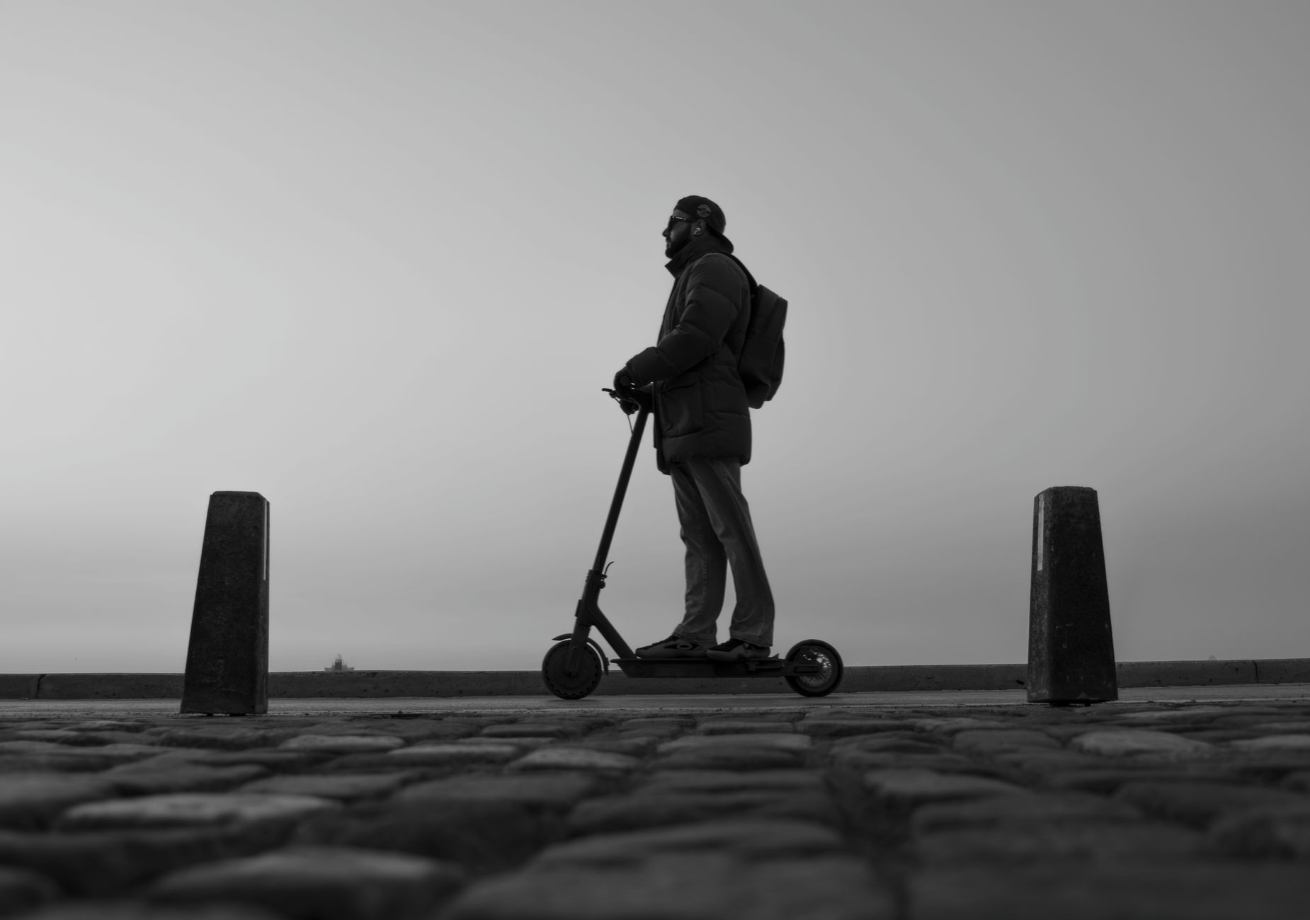 Electric scooter in an urban commute