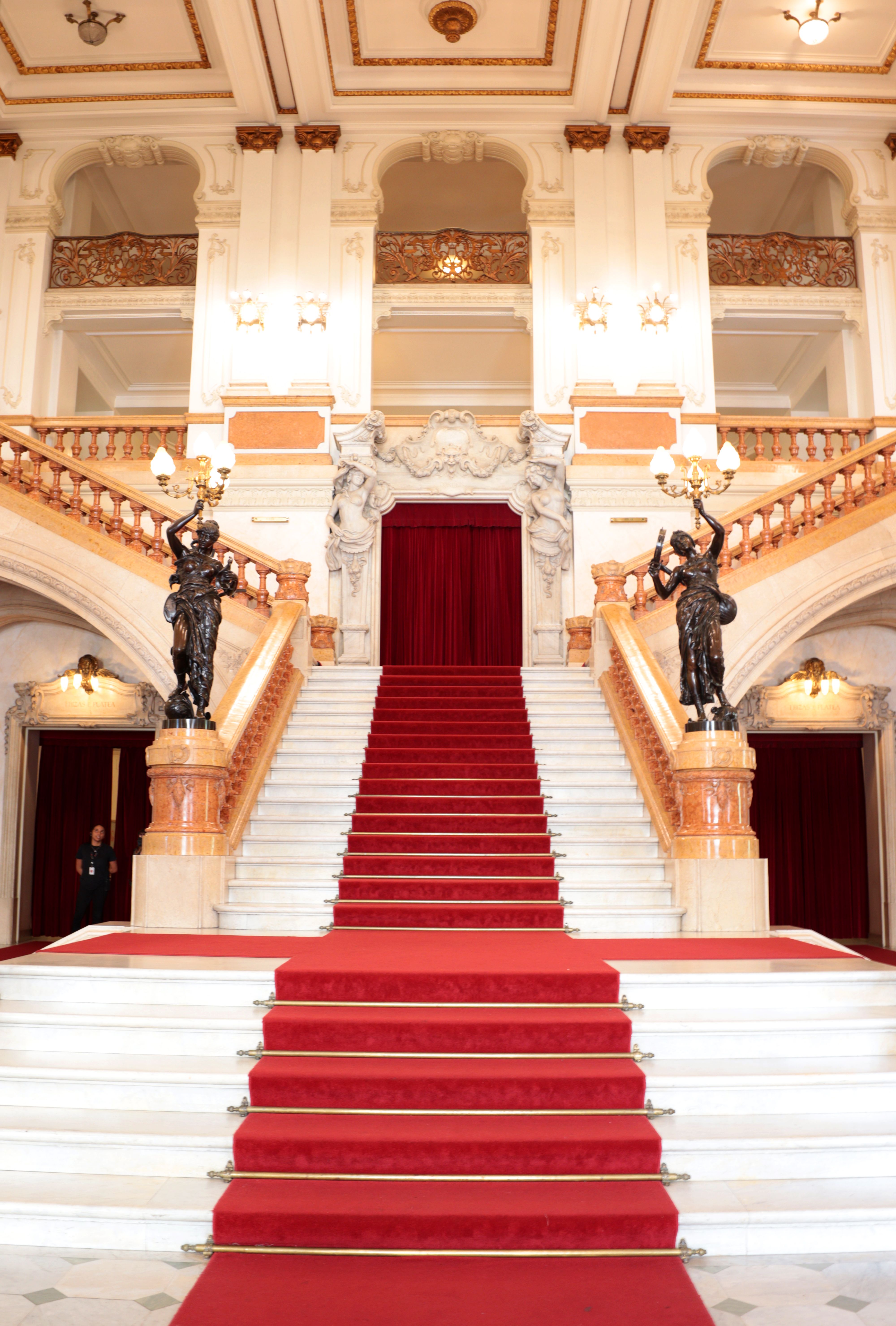 Gratuit Scară maiestuoasă cu covor roșu într-un interior luxos, istoric, cu detalii ornamentate. Fotografie de stoc