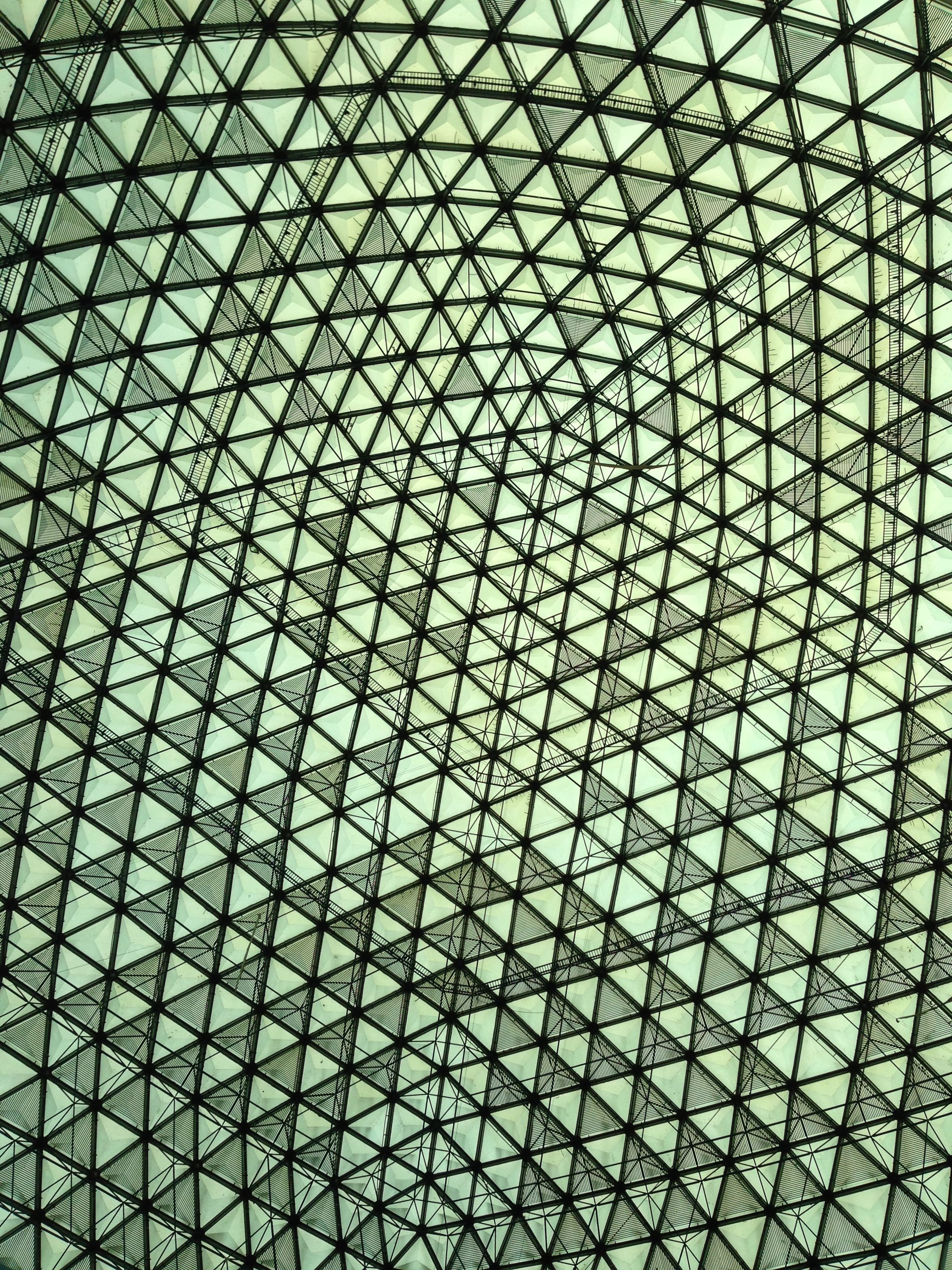 Intricate Geometric Glass Roof Structure · Free Stock Photo