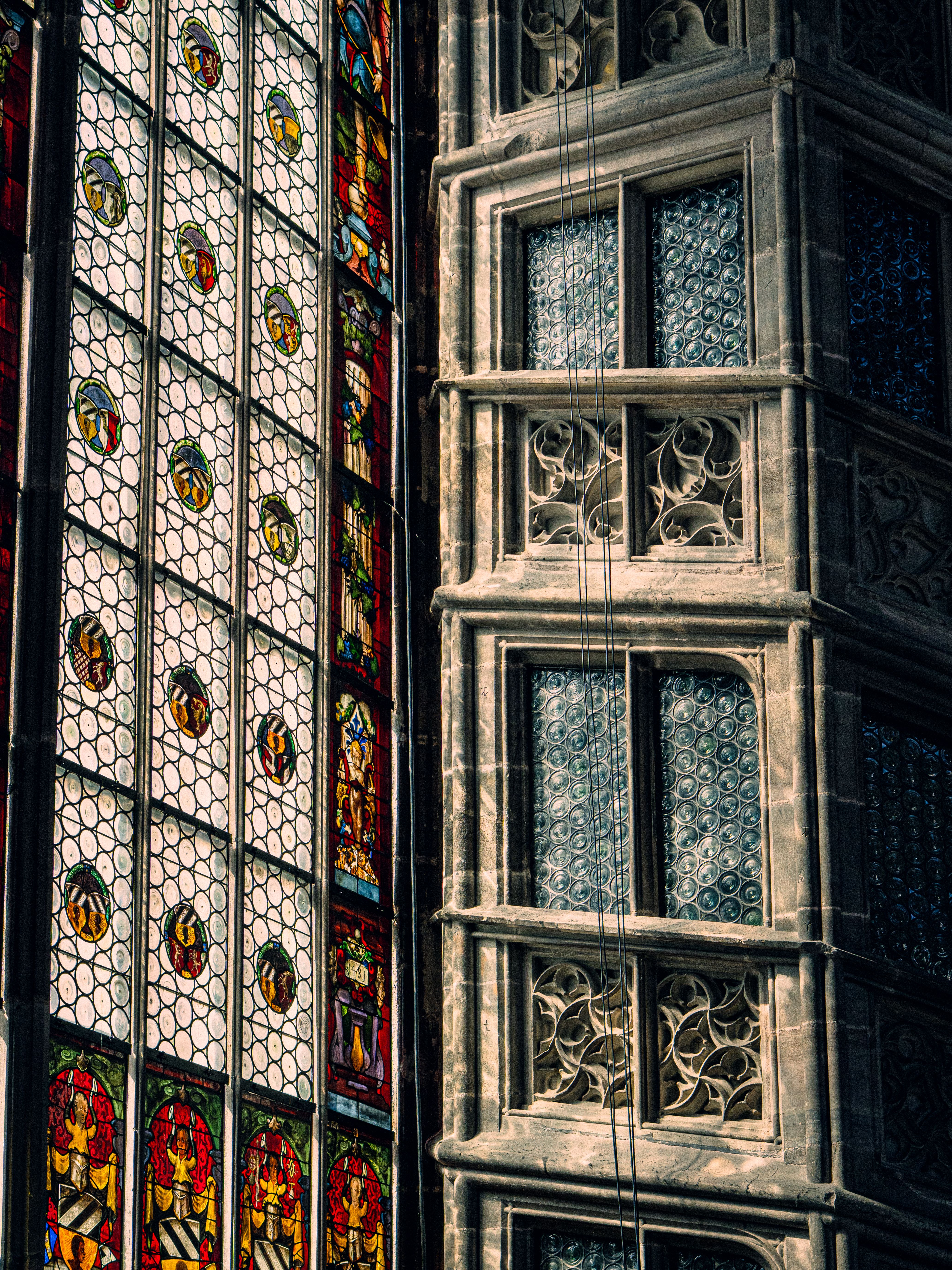 Gothic Stained Glass Windows in German Cathedral · Free Stock Photo