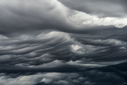 Free Asperitas dark clouds in gloomy sky Stock Photo