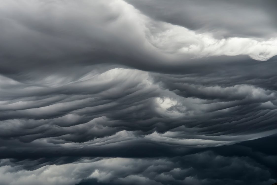 Asperitas dark clouds in gloomy sky