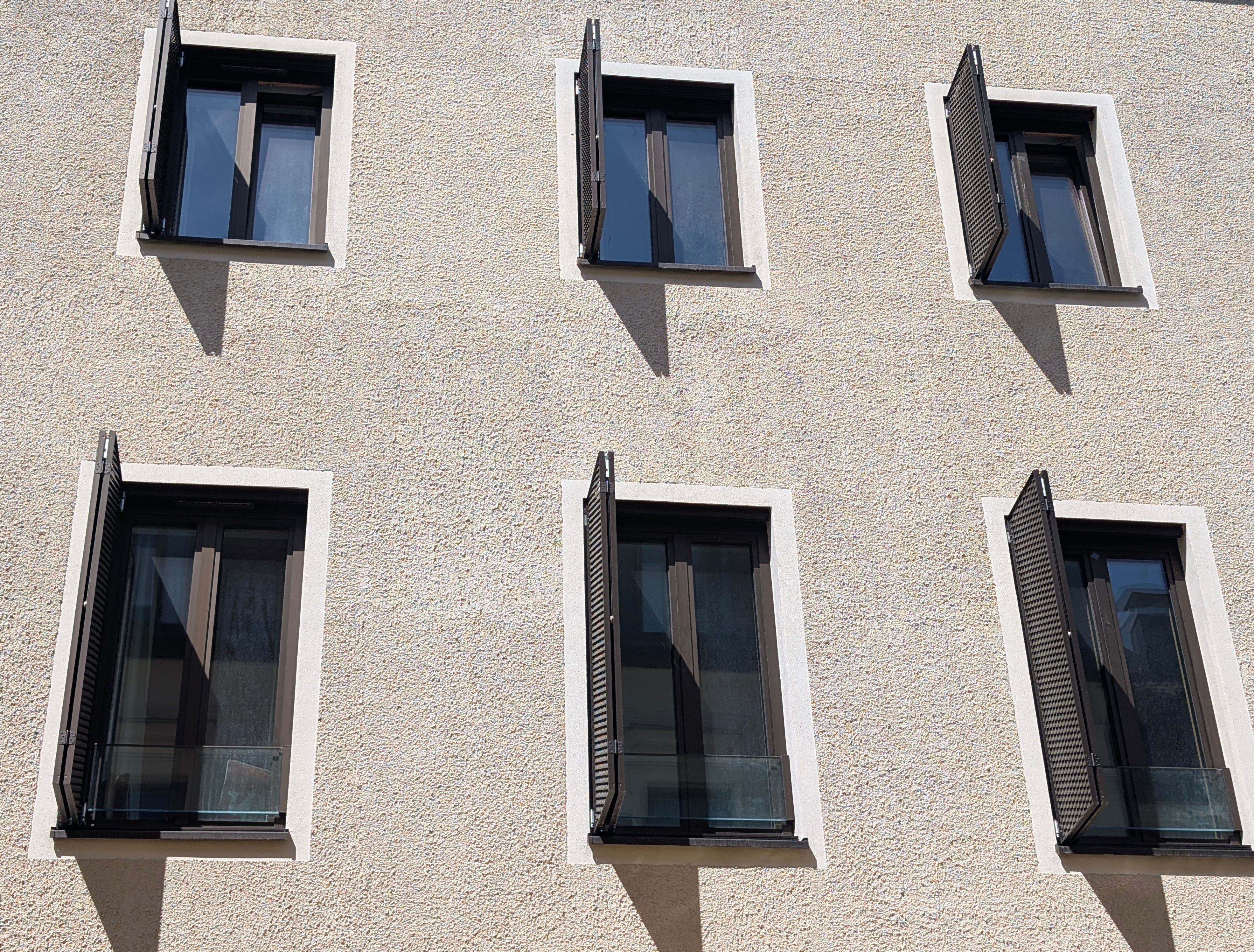 Aluminium framing detail on a facade