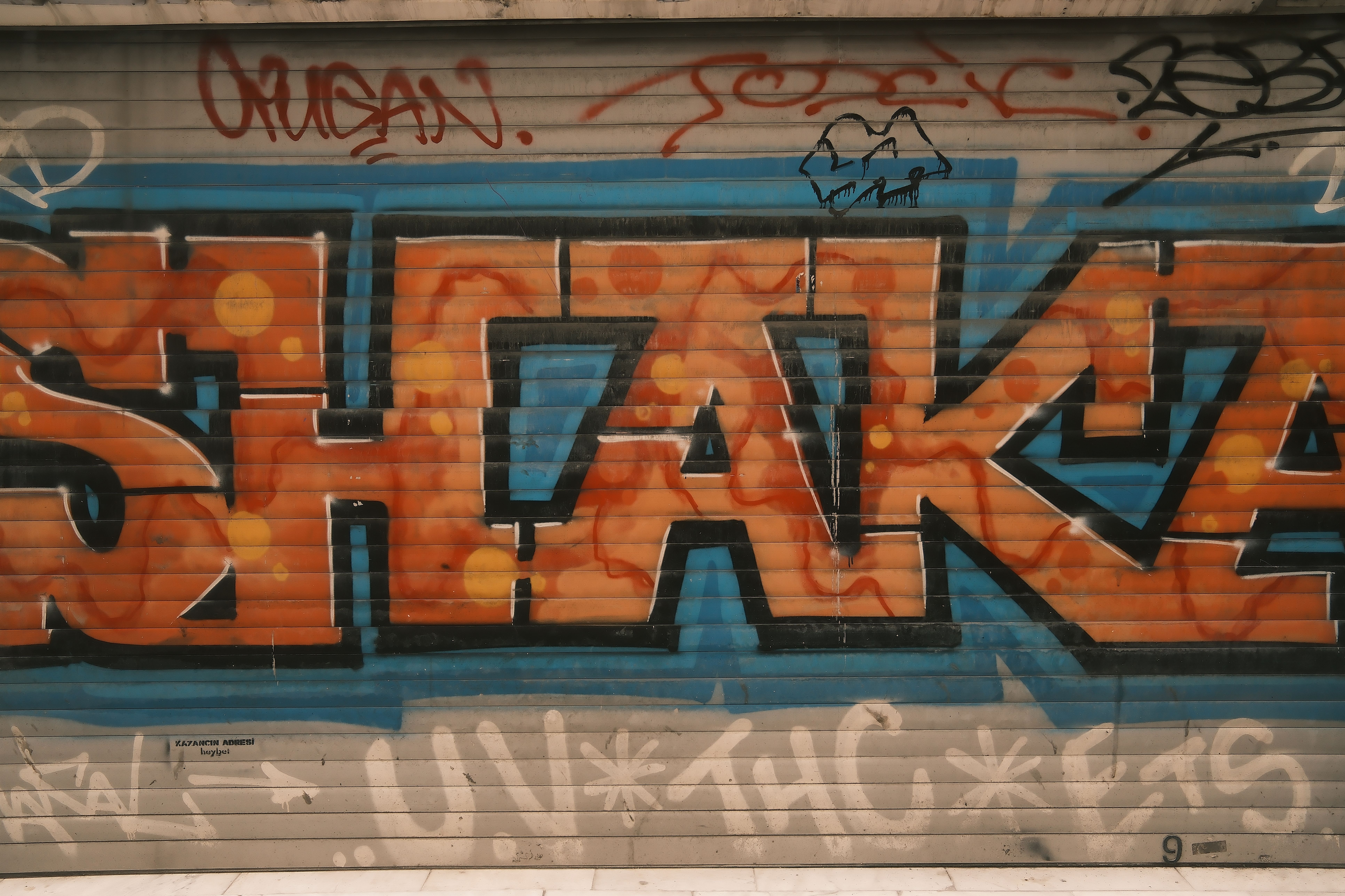 Vibrant graffiti artwork on a urban wall showcasing street art culture.