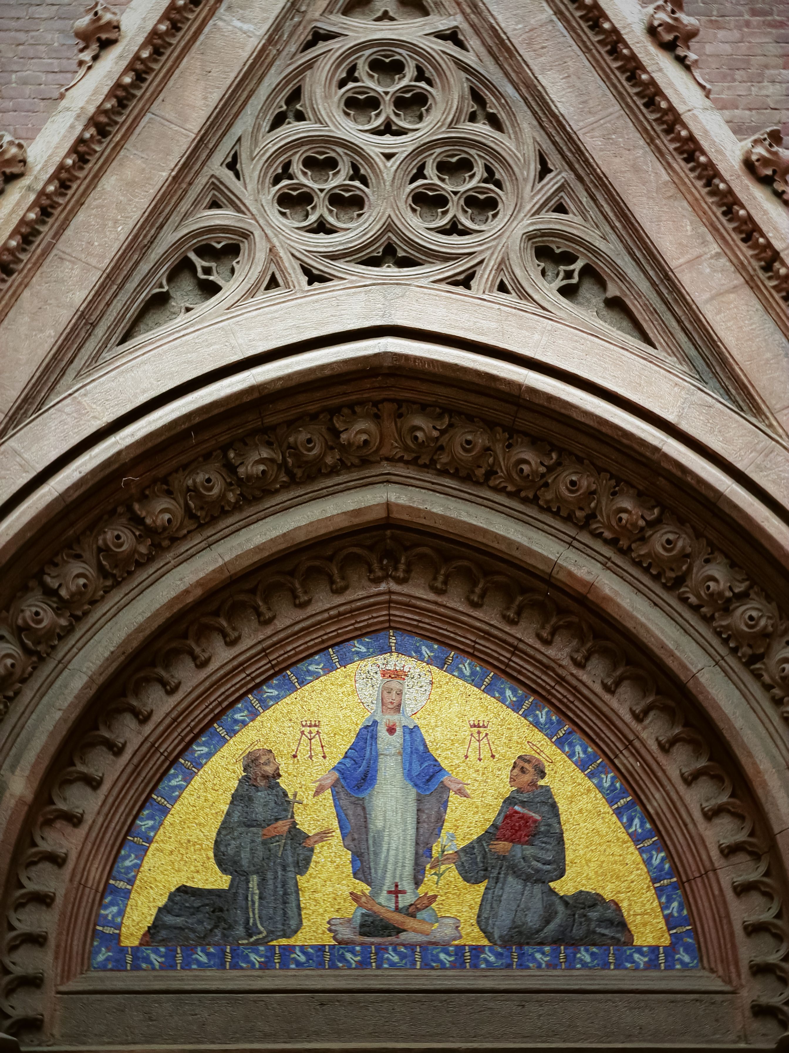 Beautiful mosaic depicting religious figures at St. Anthony of Padua Church in Istanbul.