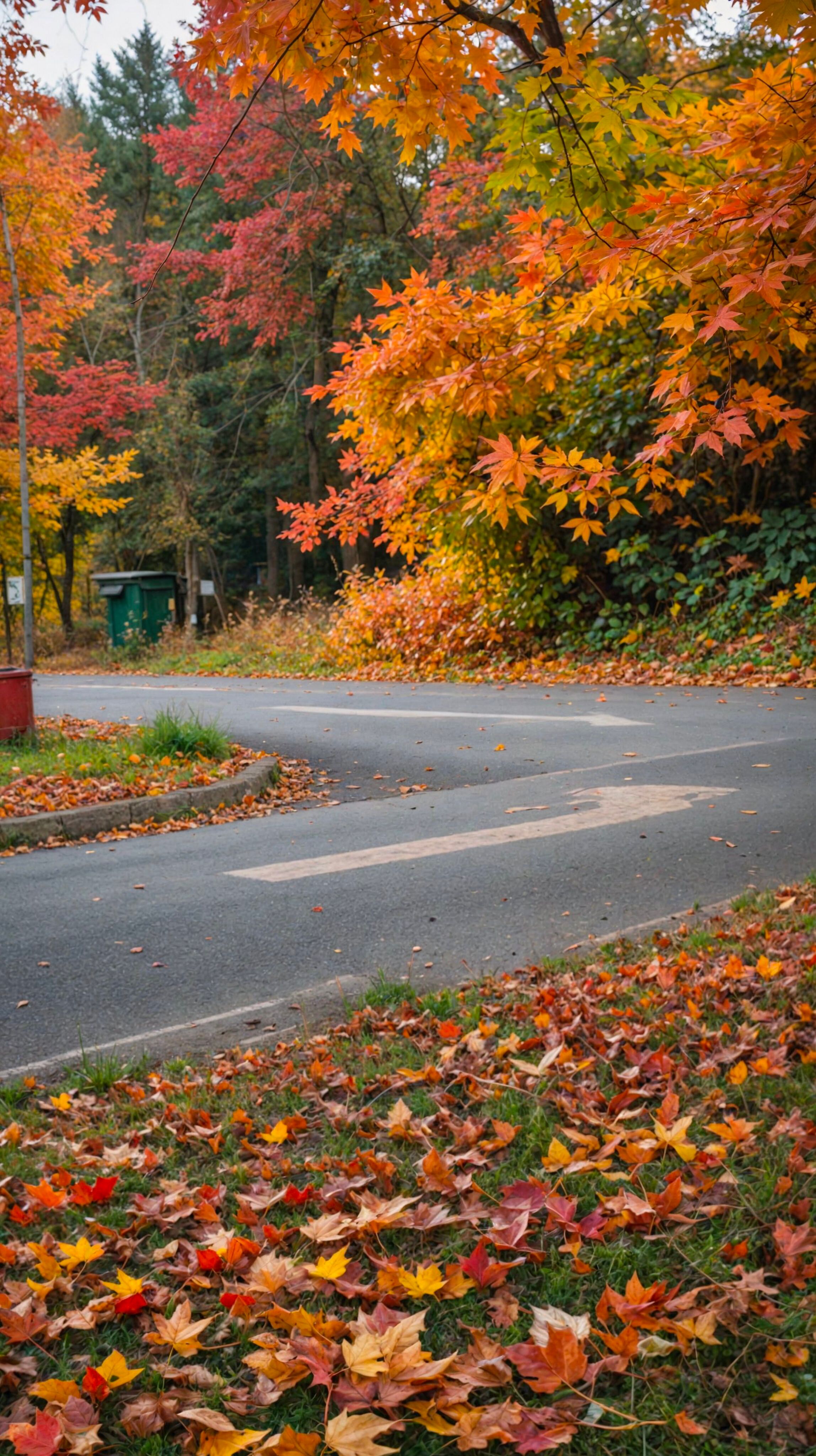 Autumn Road with Vibrant Fall Foliage · Free Stock Photo