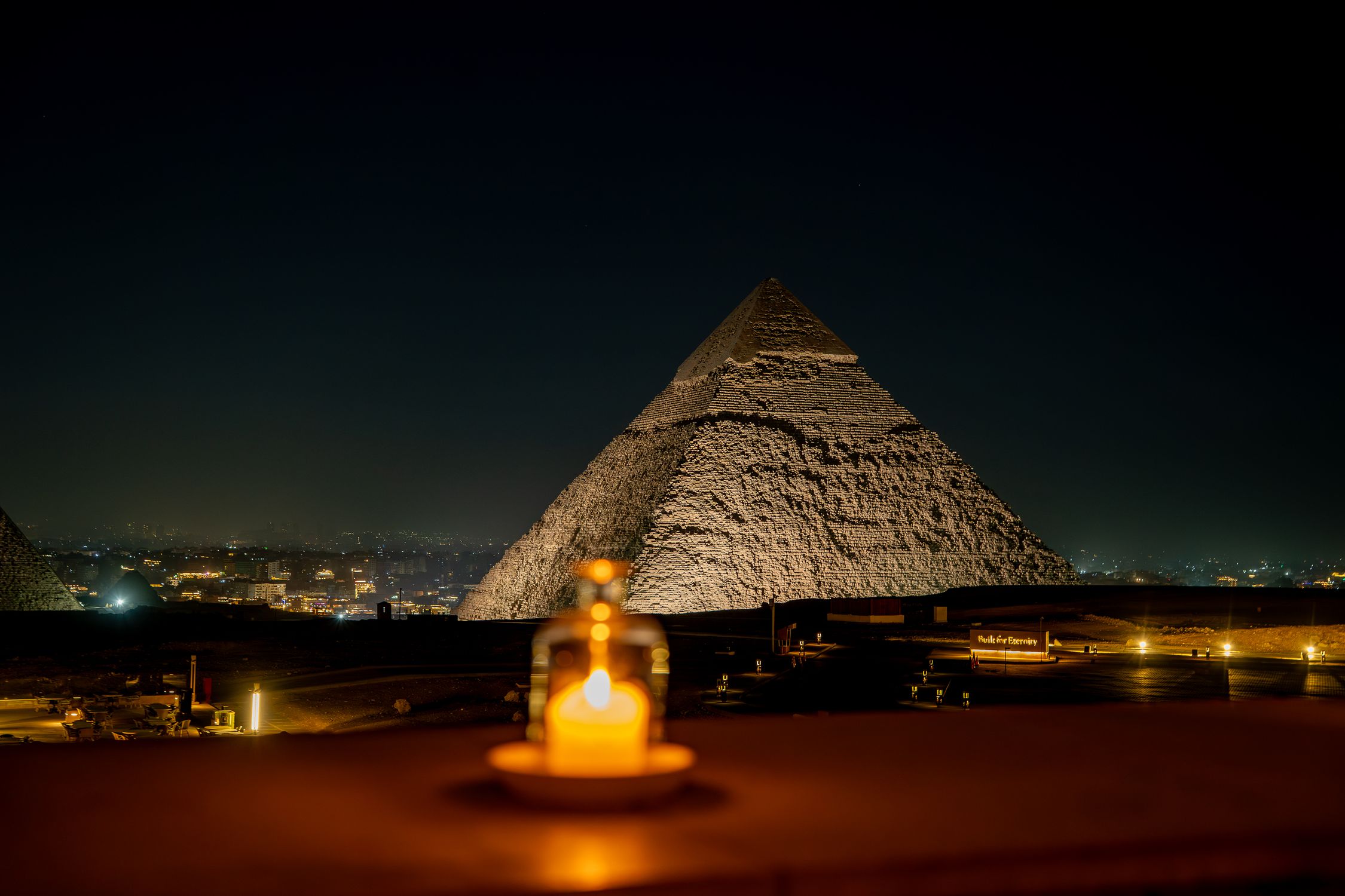 Pyraamid View Stunning Night View of the Great Pyramid of Giza · Free Stock Photo