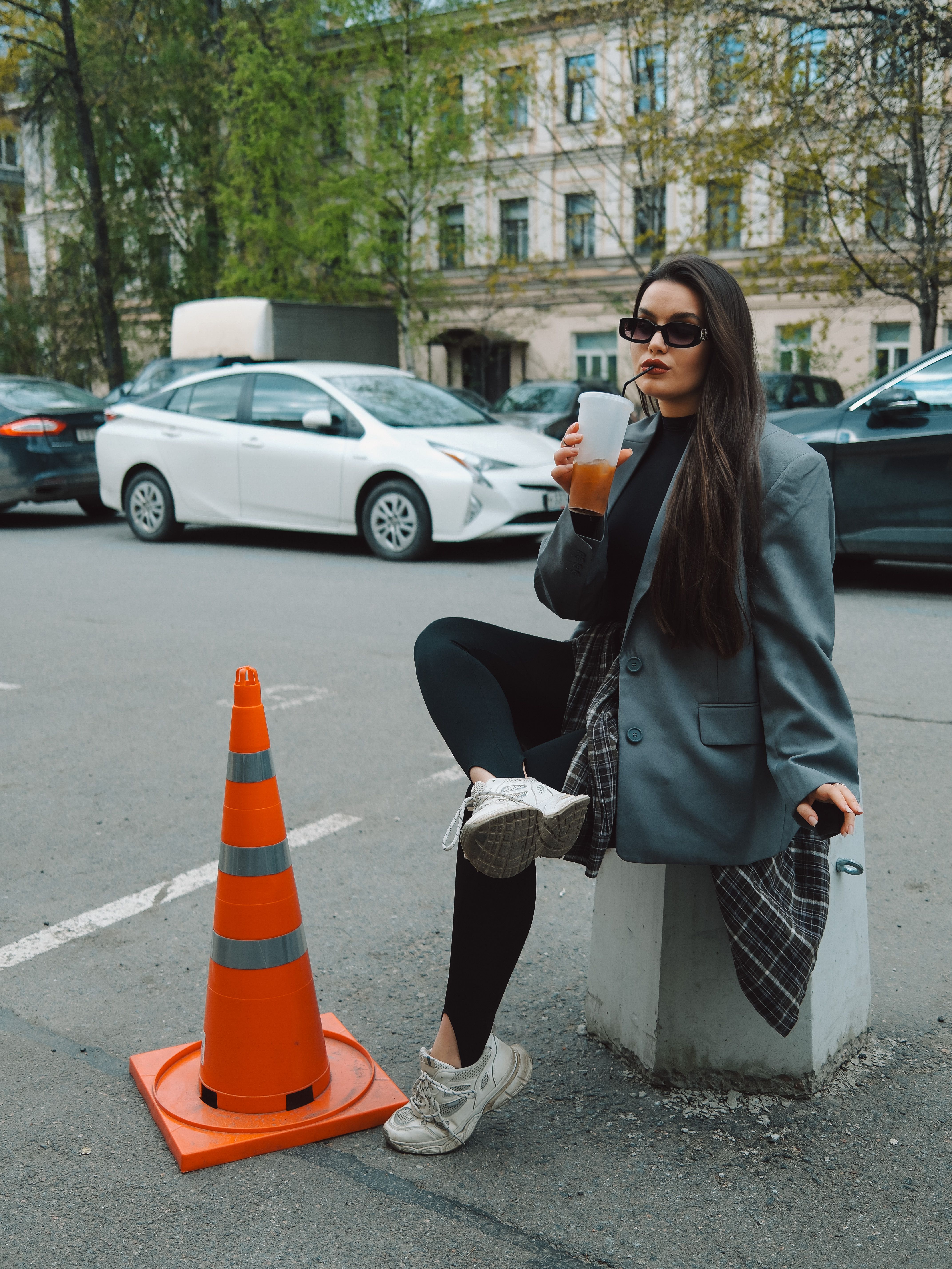 Airport chic editorial fashion image