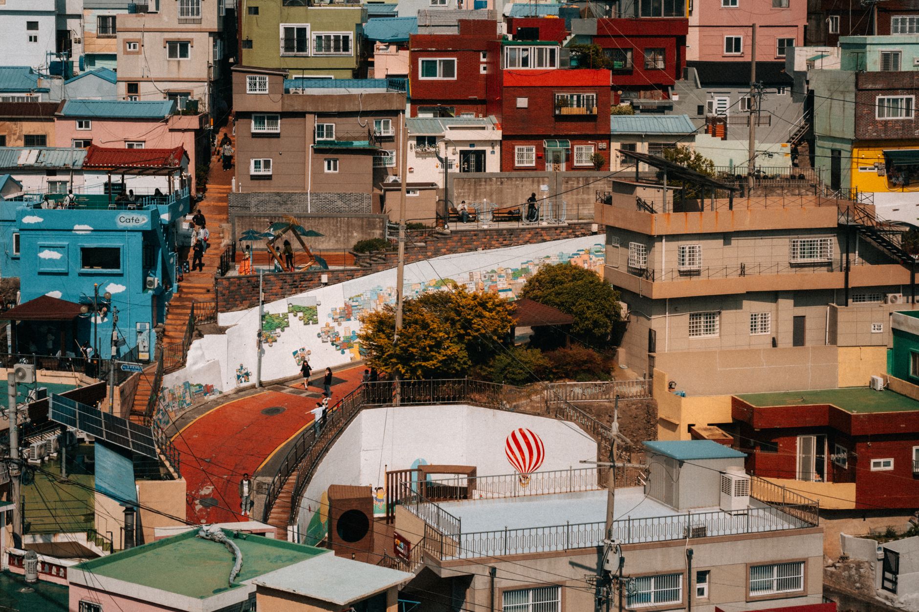 Ihwa Mural Village colorful stairs Seoul