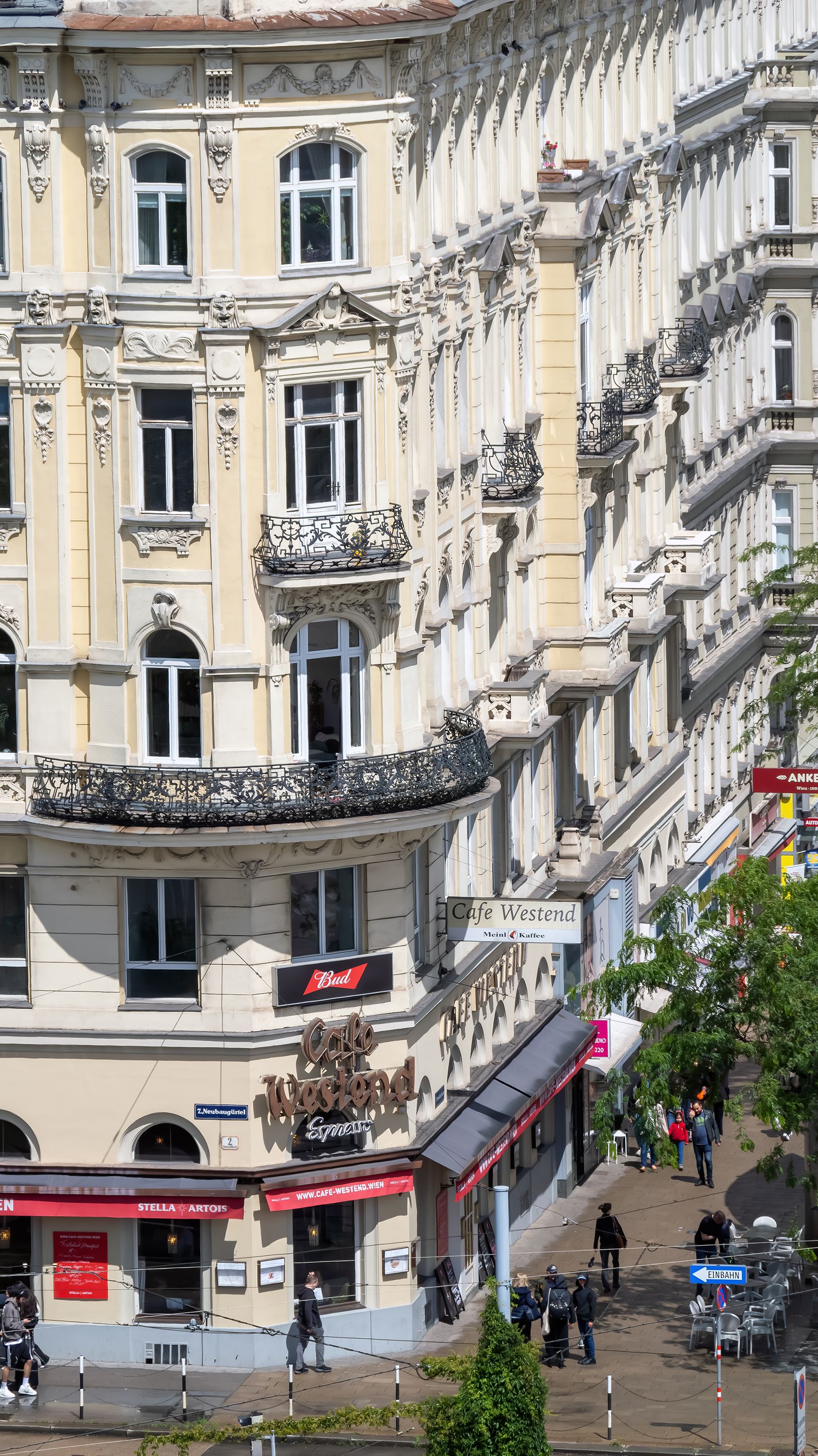 Charming historic architecture with street view in Vienna, Austria, showcasing classic European design.