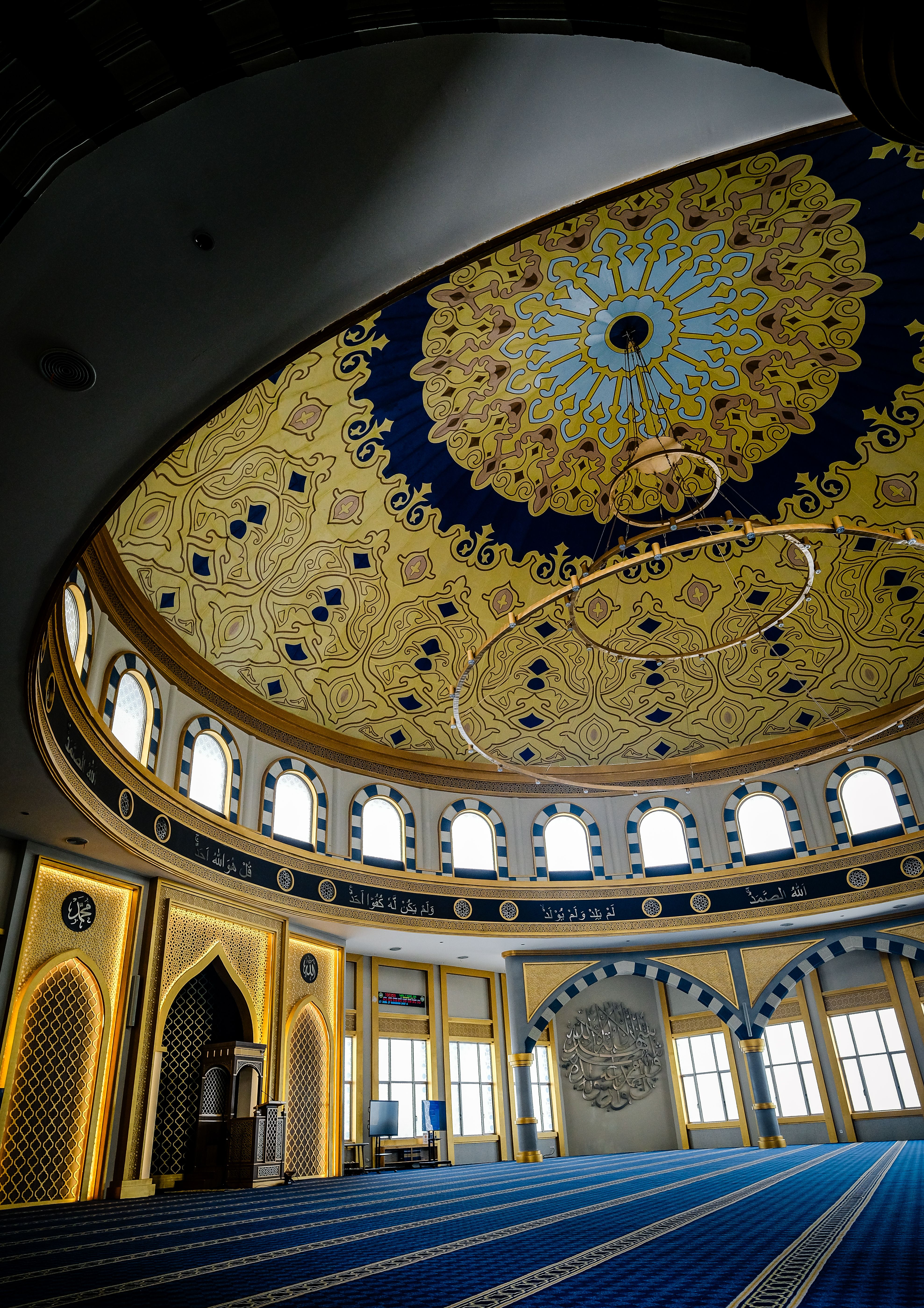 White and Blue Mosque Interior · Free Stock Photo