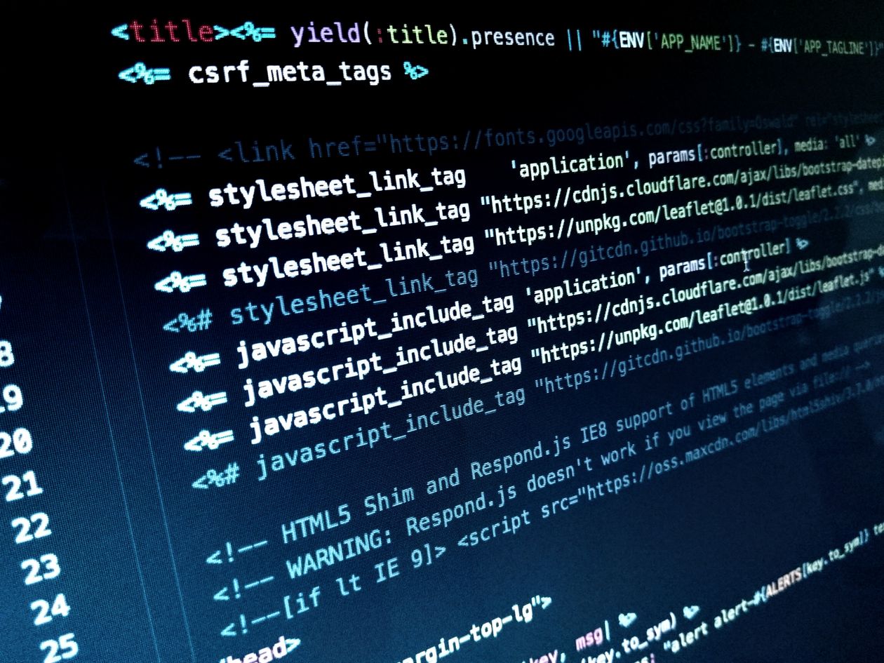 HTML and JavaScript code on a screen