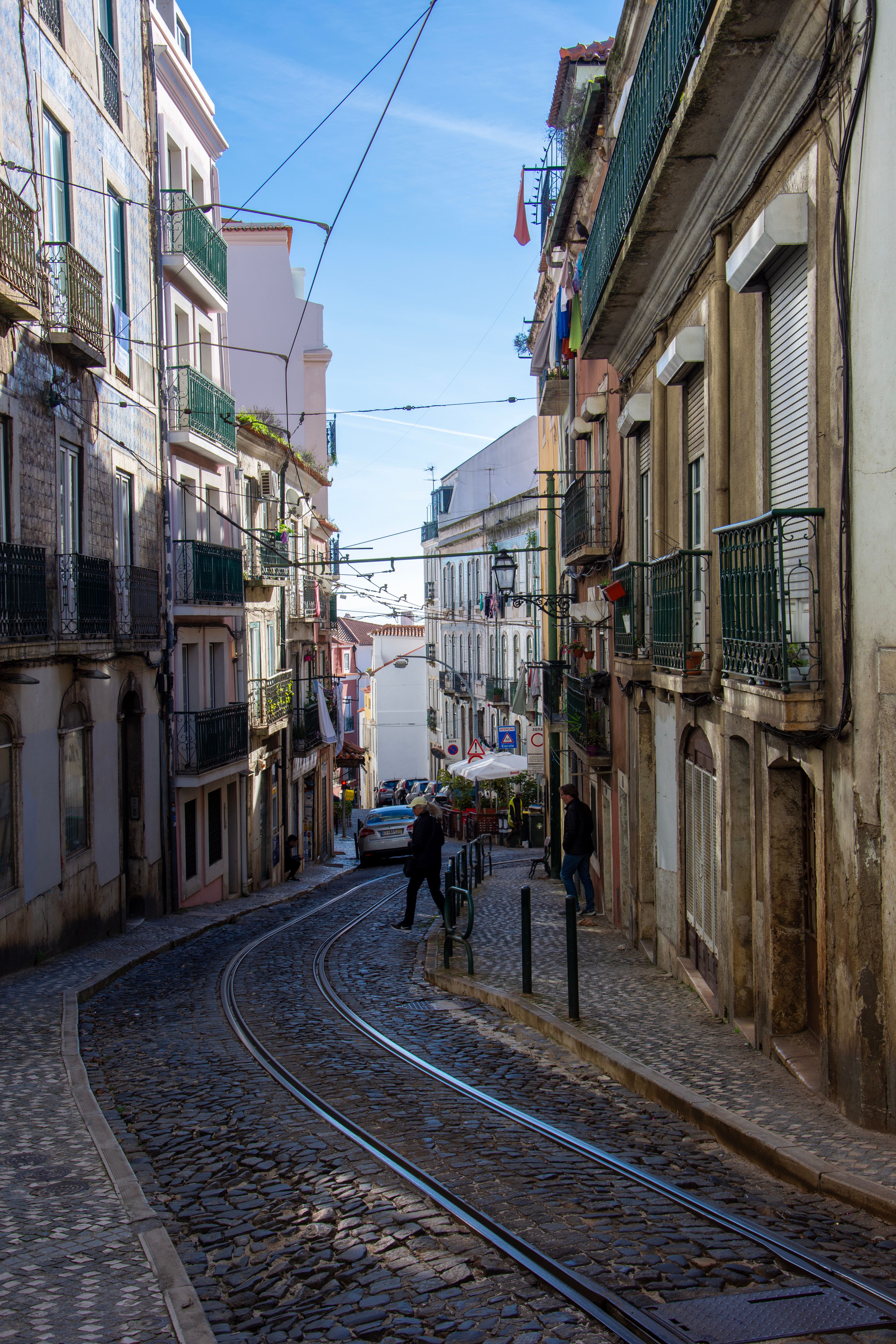 Charming Cobblestone Street in Lisbon, Portugal · Free Stock Photo