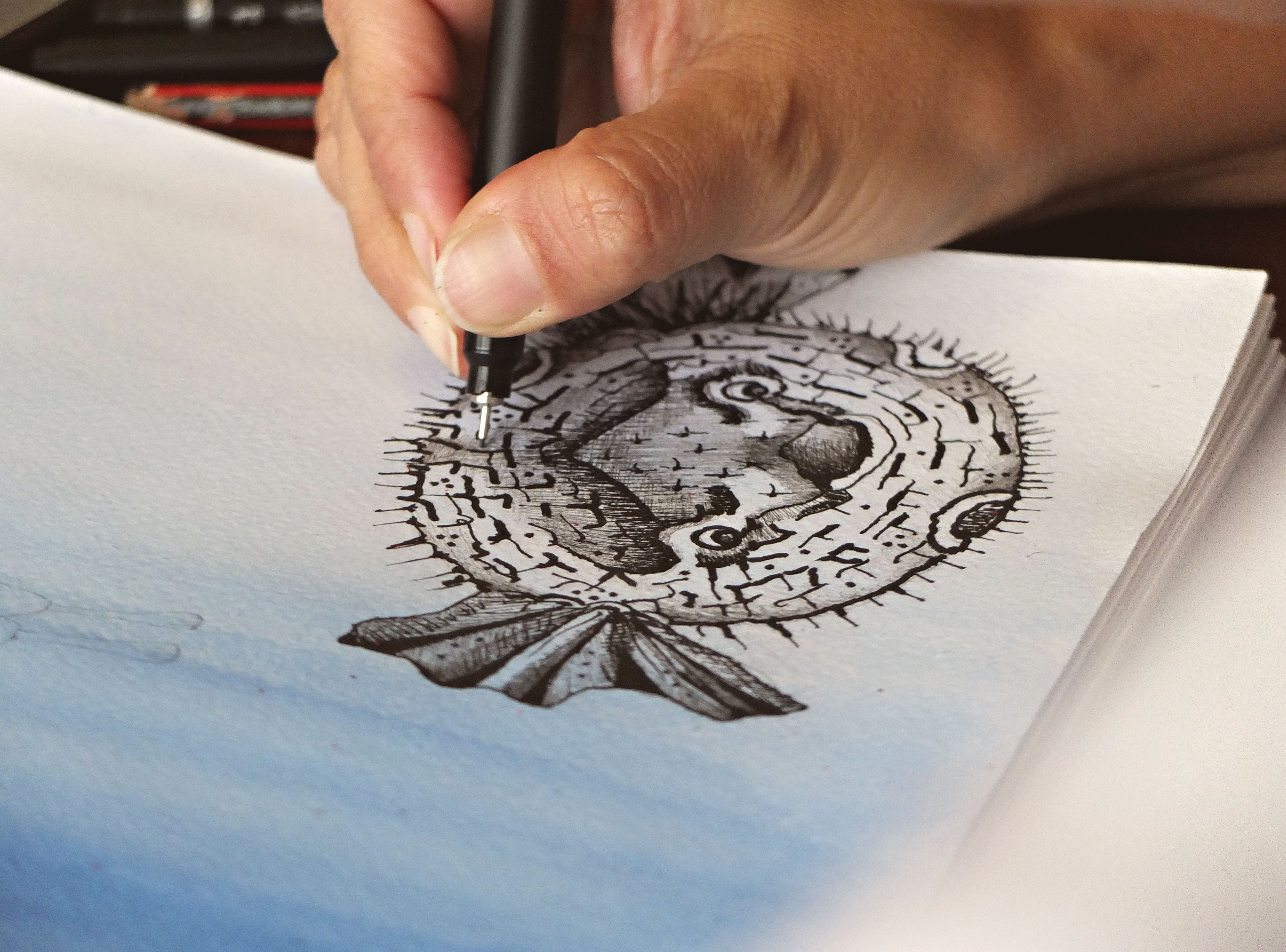 hand drawn animation underwater fish