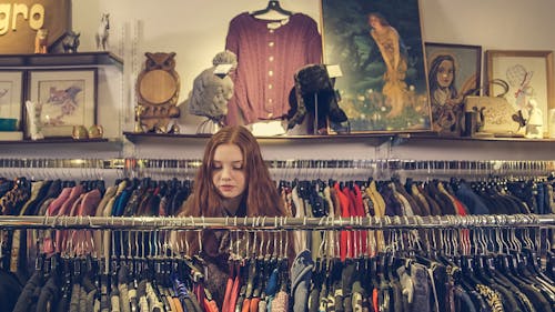 Free Photo of Woman Near Clothes Stock Photo