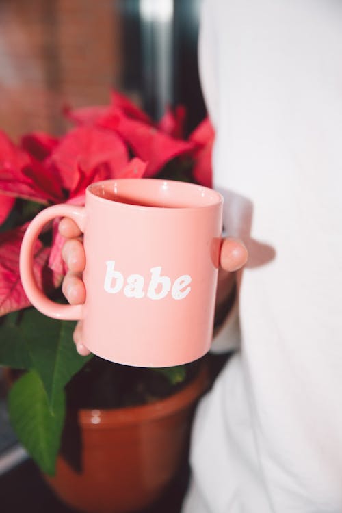 Free Pink Ceramic Mug With Babe Print Stock Photo