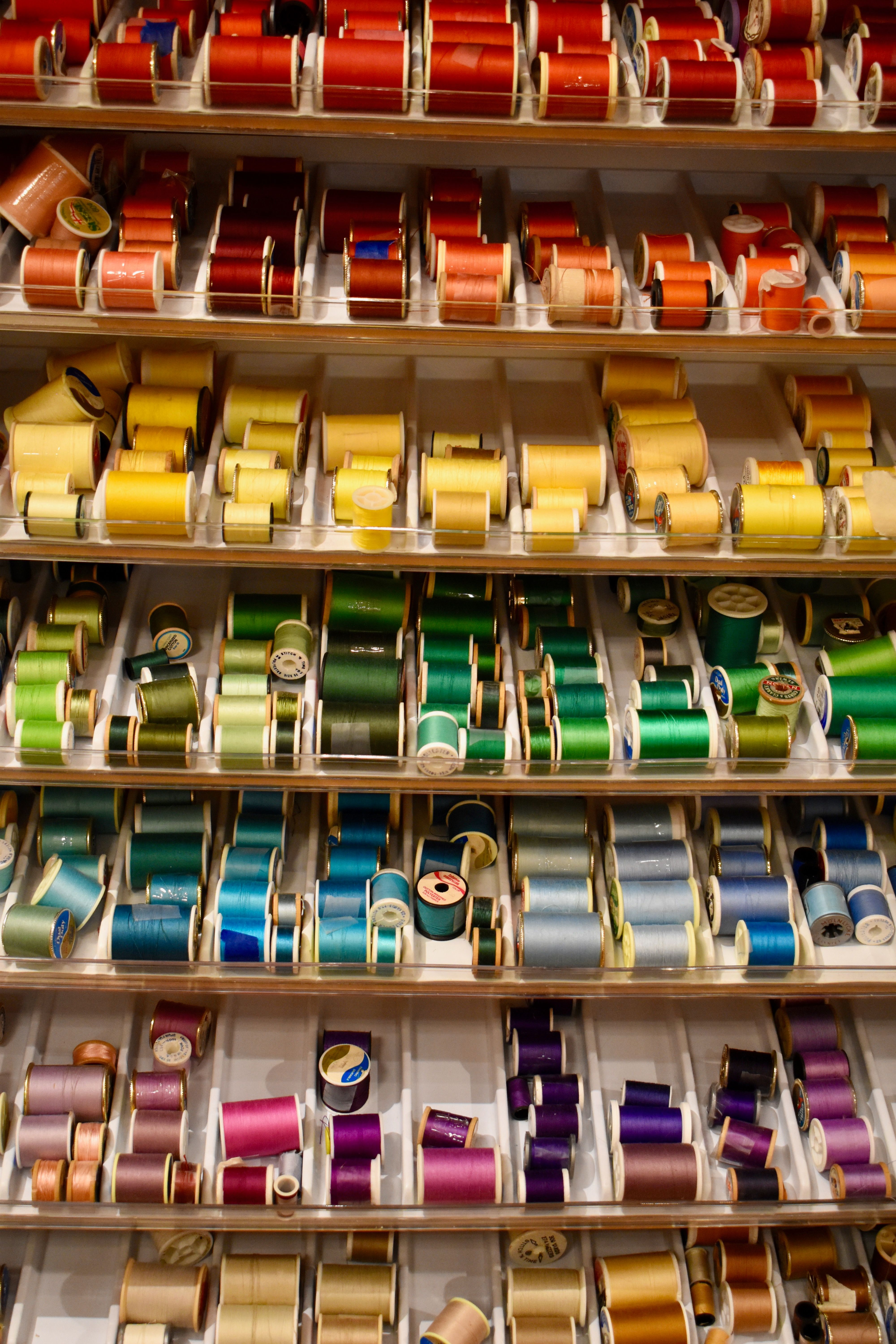 Colorful Thread Spools Display for Crafting · Free Stock Photo