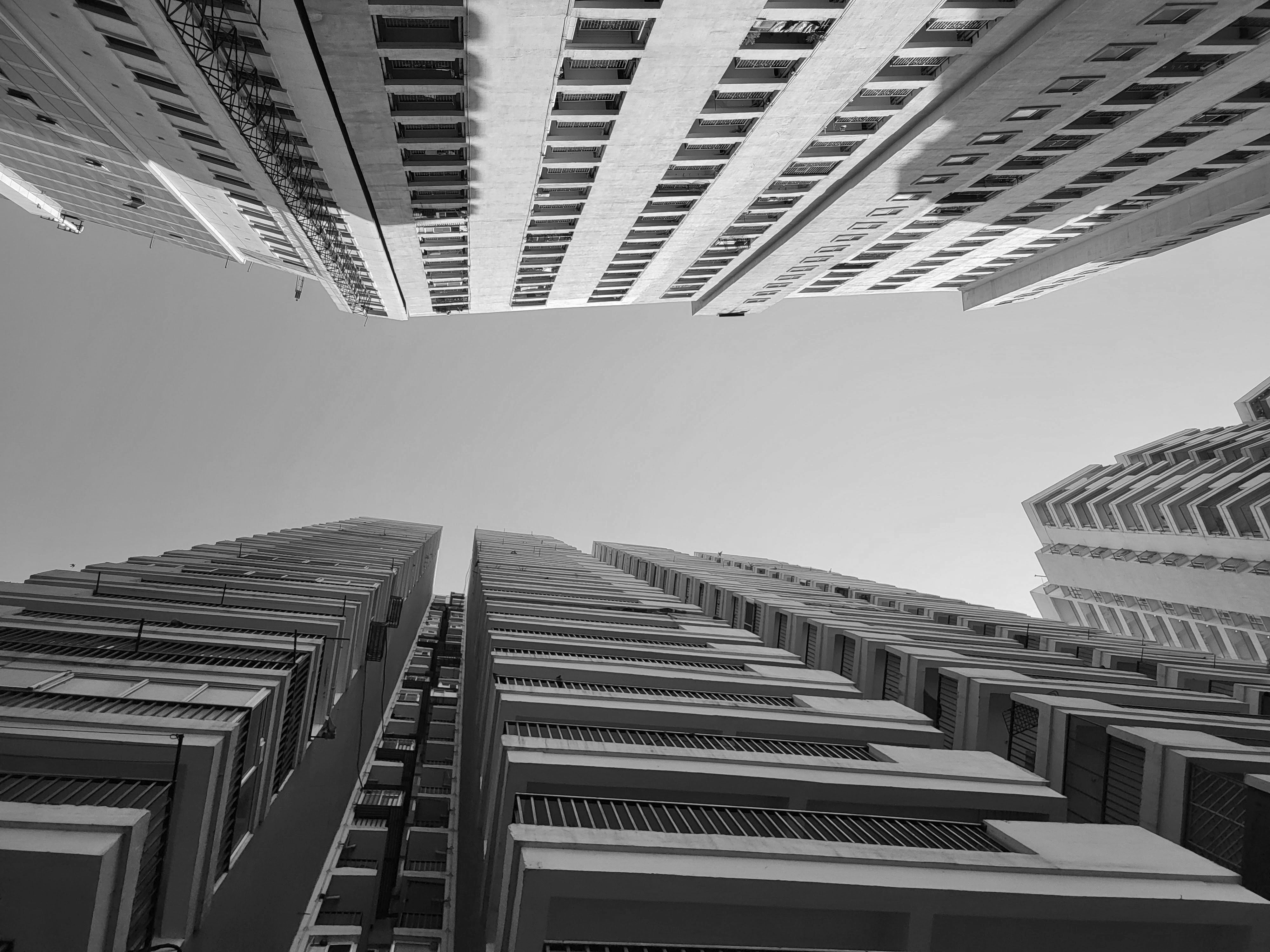 Dramatic Upward View of Urban High-Rises · Free Stock Photo