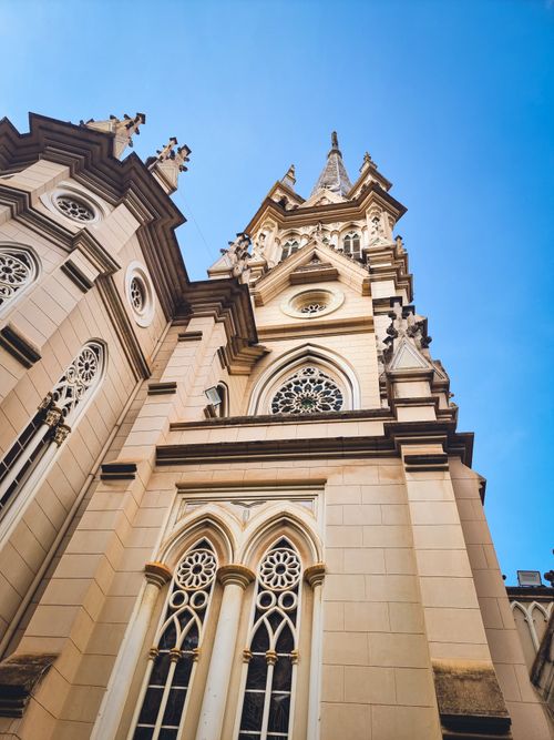 Free Stunning view of a Gothic Revival church in Belo Horizonte's historic center. Stock Photo