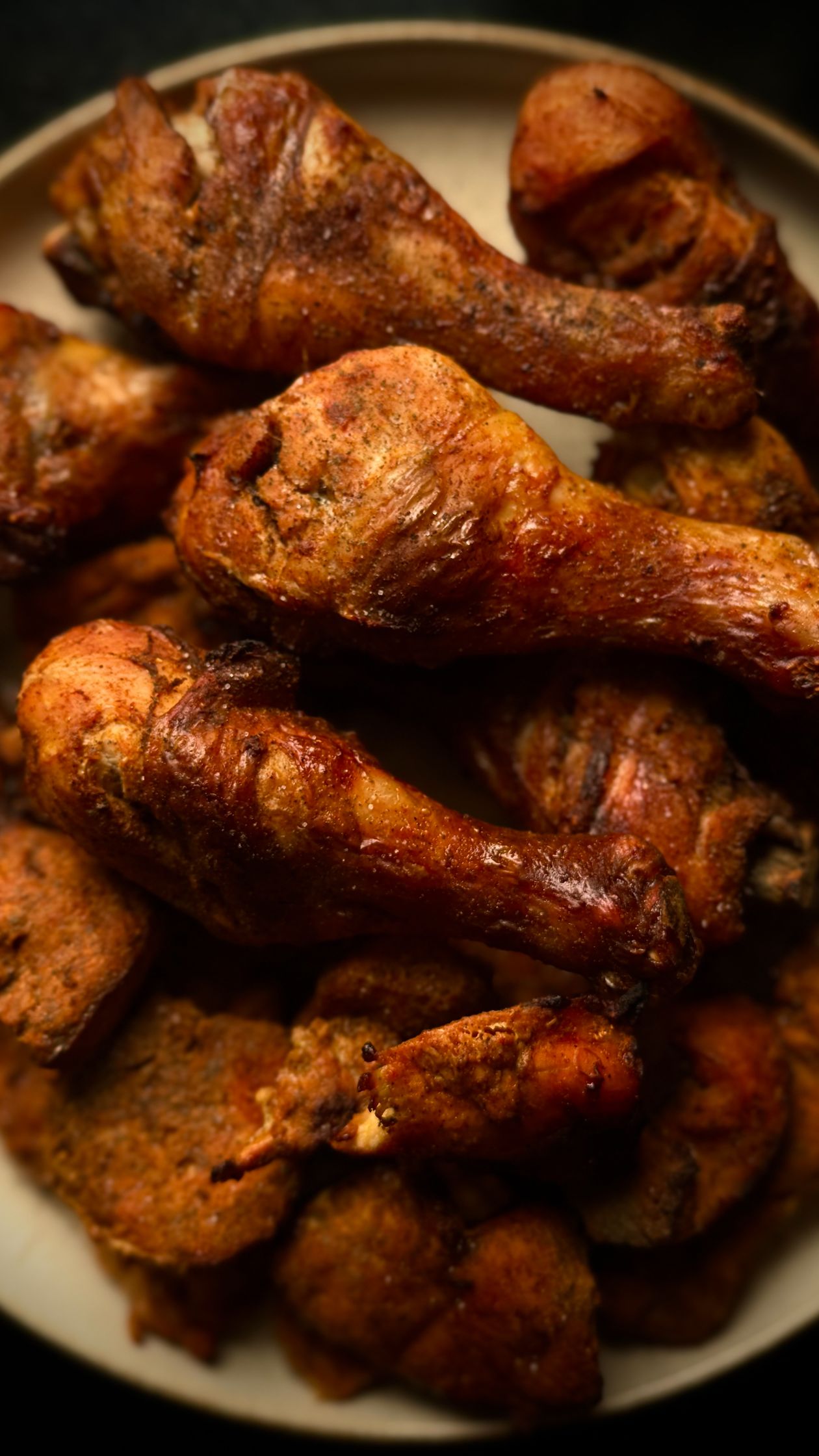 oil temperature for fried chicken - golden drumsticks with crispy craggy dredge after the 325-350°F fry