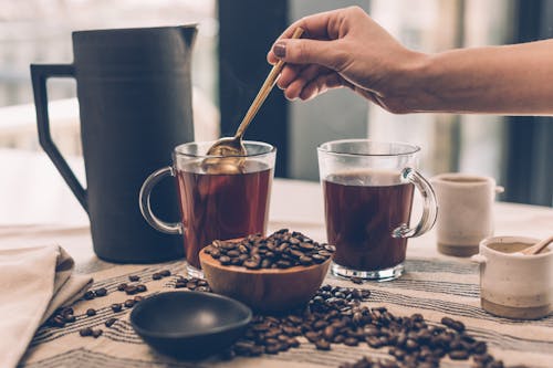 Free Person Blending Coffee Stock Photo
