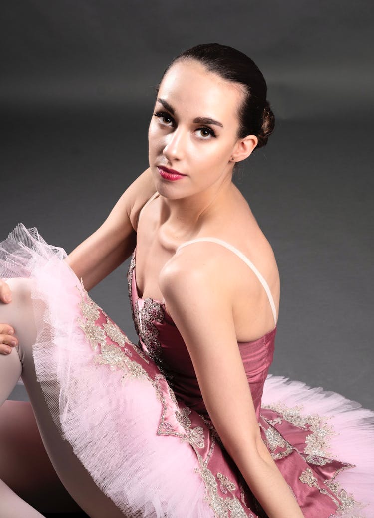 Woman In Pink Spaghetti Ballet Dress