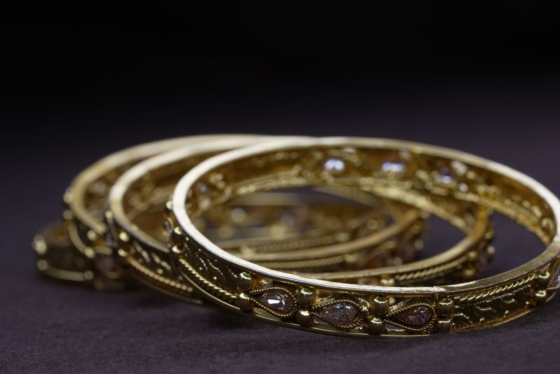 Gold Bangles · Antique Finish 005